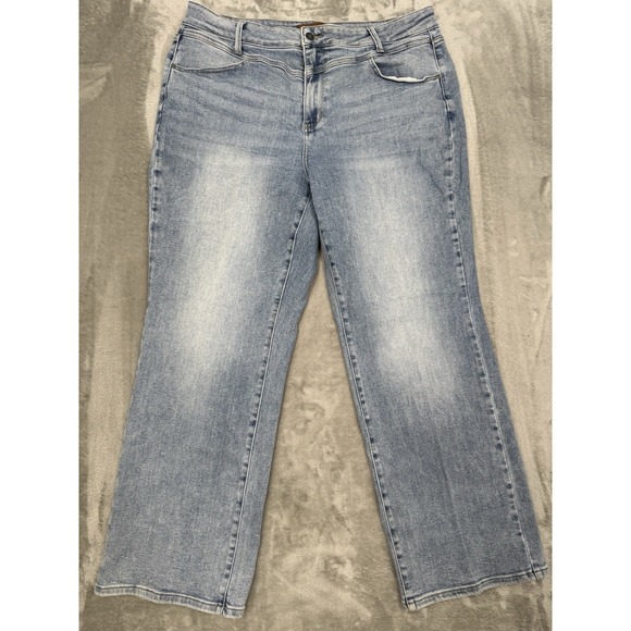 Judy Blue Denim - Judy Blue Wide Leg Jeans Womens Plus 20W Stretch Denim 90s Style Retro Baggy EUC